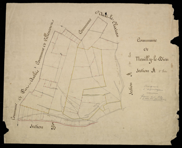 Plan du cadastre napoléonien - Neuilly-le-Dien : partie de A
