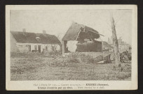 ERCHES 1914-1915. ERCHES (SOMME). GRANGE EVENTREE PAR UN OBUS. BARN BURSTED BY A SHELL