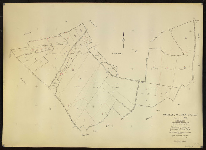 Plan du cadastre rénové - Neuilly-le-Dien : section ZB