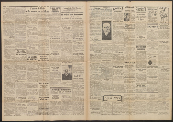 Le Progrès de la Somme, numéro 22144, 8 mai 1940