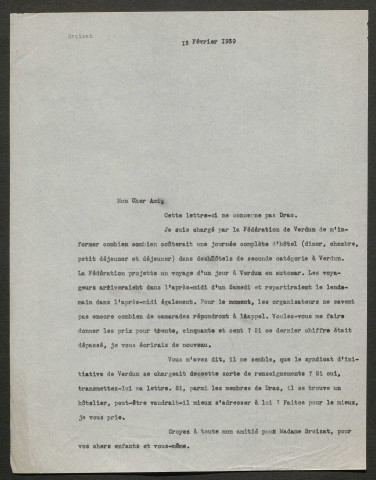 Témoignage de Broizat (Caporal) et correspondance avec Jacques Péricard