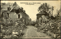 Carte postale intitulée "Montididier après la Grande Guerre. La rue Jean Dupuy"