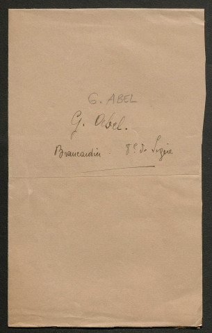 Témoignage de Abel, G. (Brancardier) et correspondance avec Jacques Péricard