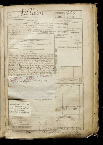 Villain, Arthur Adolphe Emile, né le 02 janvier 1890 à Fressenneville (Somme), classe 1910, matricule n° 907, Bureau de recrutement d'Abbeville
