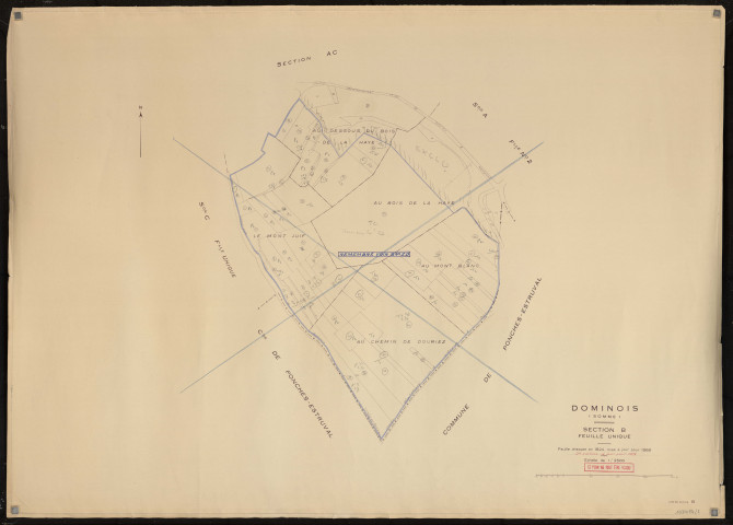 Plan du cadastre rénové - Dominois : section B