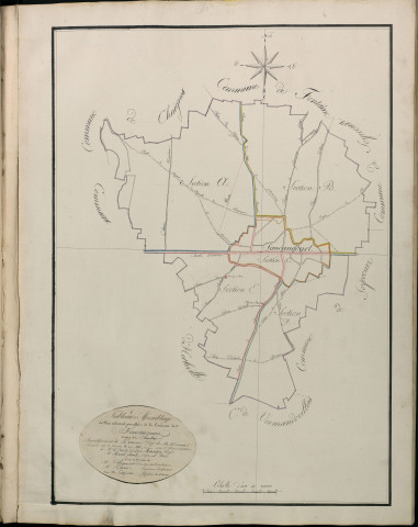 Plan du cadastre napoléonien - Atlas cantonal - Foucaucourt-en-Santerre (Foucaucourt) : tableau d'assemblage