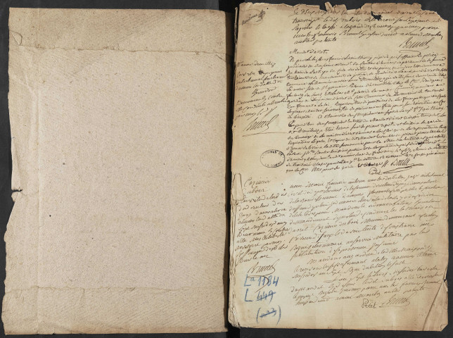 Maison de justice dite Conciergerie à Amiens. Registre d'écrou : 2 messidor an VII-4 messidor an XI Feuillets 9-197