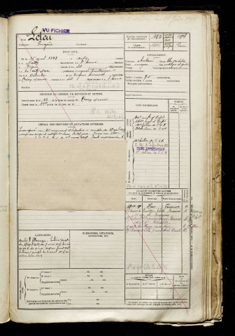 Leleu, Eugène, né le 15 avril 1898 à Oisy (Aisne), classe 1918, matricule n° 183, Bureau de recrutement de Péronne