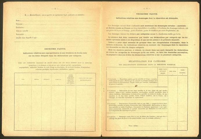 Bray-sur-Somme. Demande d'indemnisation des dommages de guerre : dossier Leturcq-Goudant