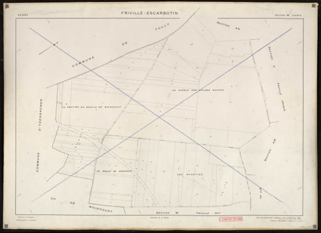 Plan du cadastre rénové - Friville-Escarbotin : section W2