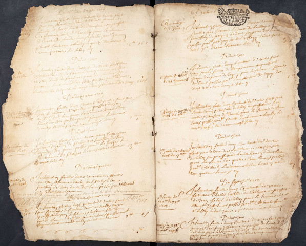 Centième denier du bureau de Conty pour la période du 11 septembre 1706 au 5 mars 1710