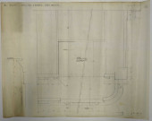 Aménagement intérieur d'un hôtel particulier. Propriété de M. Wagnart - Blangier à Amiens. Plan de détail de la salle à manger