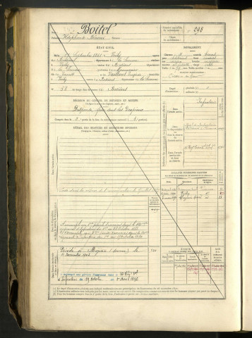 Boitel, Ildephonse Bénoni, né le 17 septembre 1861 à Vrély (Somme, France), classe 1881, matricule n° 298, Bureau de recrutement Péronne