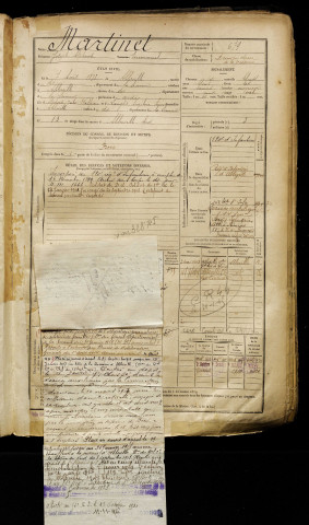 Martinet, Joseph Alphonse Emmanuel, né le 07 août 1878 à Abbeville (Somme), classe 1898, matricule n° 679, Bureau de recrutement d'Abbeville