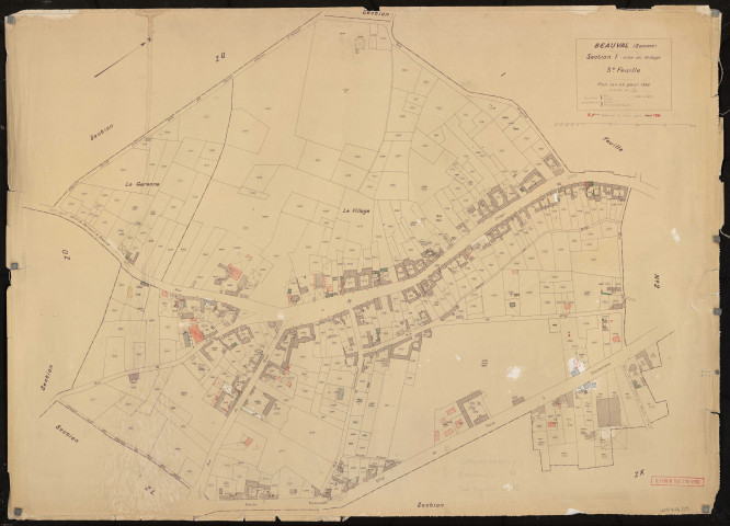 Plan du cadastre rénové - Beauval : section I3