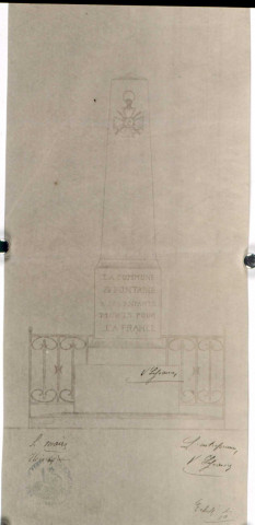 Guerre 1914-1918. Projet de monument aux morts