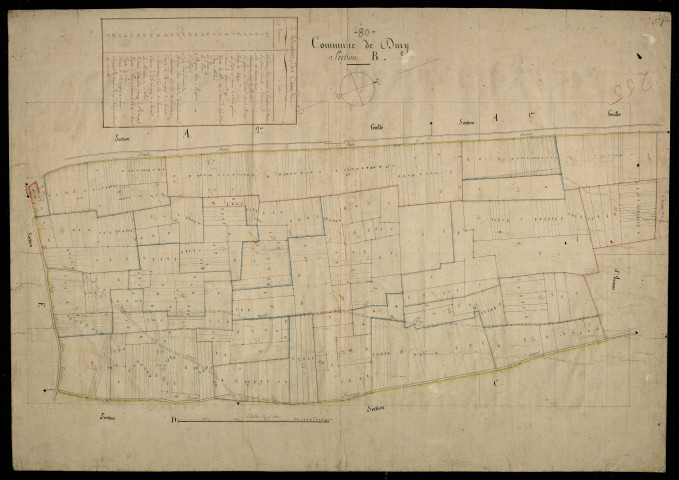 Plan du cadastre napoléonien - Dury : B