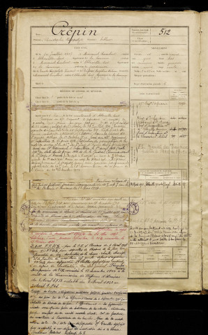 Crépin, Christophe Hippolyte, né le 24 juillet 1887 à Mareuil-Caubert (Somme), classe 1907, matricule n° 512, Bureau de recrutement d'Abbeville