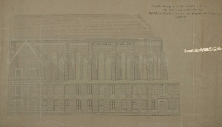Amiens. Société anonyme et immobilière d'Amiens. Collège de la Providence. Plan de la chapelle