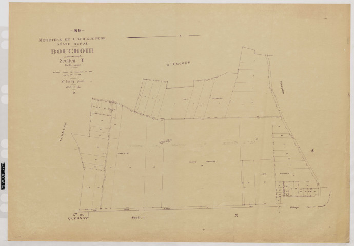 Plan du cadastre rénové - Bouchoir : section T