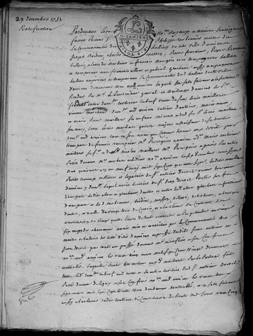 Etude de Me François Henin à Amiens (étude n°3). Minutes de l'année 1751