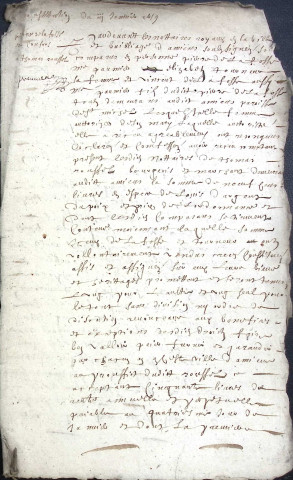 Etude de Me Antoine Limeu à Amiens (étude n°6). Minutes de l'année 1659