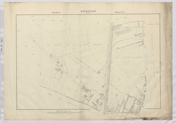 Plan du cadastre rénové - Eppeville : section B1