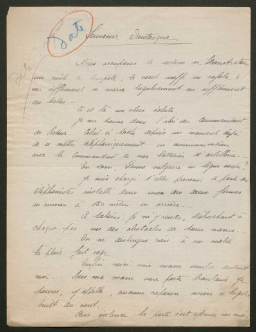 Témoignage de Dirix, A. et correspondance avec Jacques Péricard