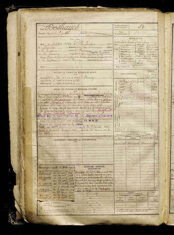 Deshayes, Marcel Cyrille, né le 09 juillet 1896 à Quesne (Le) (Somme), classe 1916, matricule n° 84, Bureau de recrutement d'Amiens