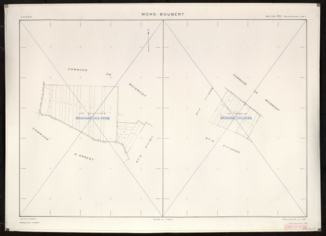 Plan du cadastre rénové - Mons-Boubert : section ZA