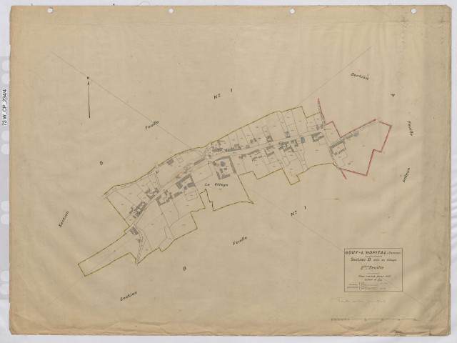 Plan du cadastre rénové - Gouy-l'Hôpital : section B2