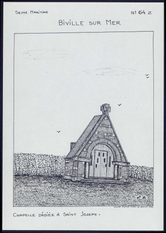 Biville-sur-Mer (Seine-Maritime) : chapelle dédiée à Saint-Joseph - (Reproduction interdite sans autorisation - © Claude Piette)