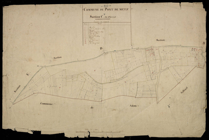 Plan du cadastre napoléonien - Pont-de-Metz : Hérival, C
