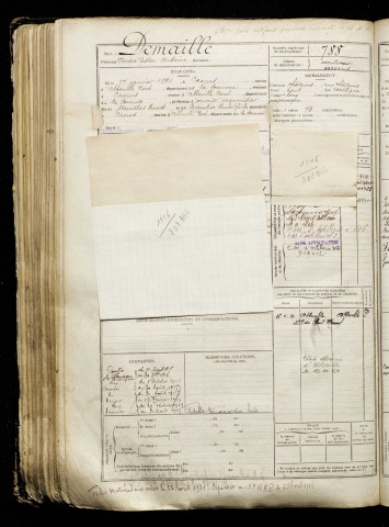 Demaille, André Gaston Antoine, né le 17 janvier 1896 à Caours (Somme), classe 1916, matricule n° 788, Bureau de recrutement d'Abbeville