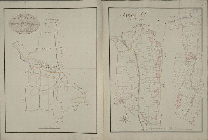 Plan du cadastre napoléonien - Humbercourt : tableau d'assemblage ; parcellaire
