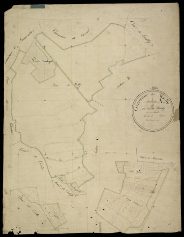 Plan du cadastre napoléonien - Conty (Wailly) : Bois de Wailly (Les), A