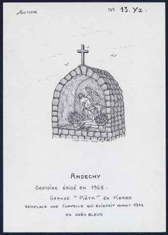 Andechy : oratoire, grande Piéta en pierre - (Reproduction interdite sans autorisation - © Claude Piette)