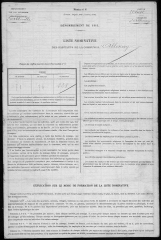 Recensement de la population : Allenay