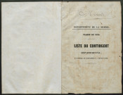 Liste du contingent (ensemble du département) de l'année 1850