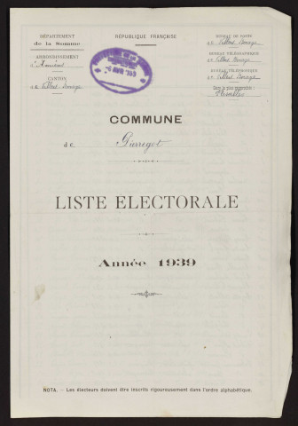 Liste électorale : Pierregot