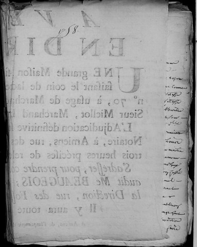 Etude de Me François Henin à Amiens (étude n°3). Minutes de l'année 1758