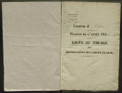 Tirage au sort (arrondissement de Péronne) de l'année 1834
