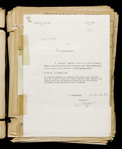 Decaix, Octave Stéphane Albert, né le 01 octobre 1898 à Bayonvillers (Somme), classe 1918, matricule n° 35, Bureau de recrutement d'Amiens