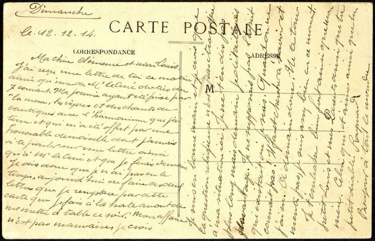 Carte postale intitulée "Valras-la-Plage. La digue". Correspondance de Raymond Paillart à sa femme Clémence