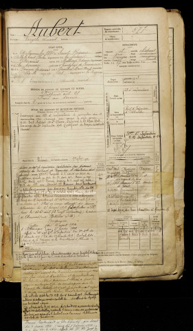 Aubert, Virgile Louis, né le 24 novembre 1880 à Saint-Riquier (Somme), classe 1900, matricule n° 577, Bureau de recrutement d'Abbeville