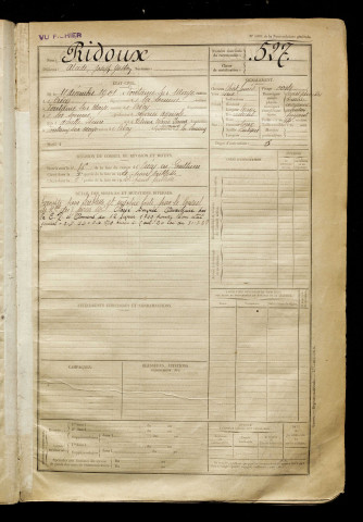 Ridoux, Alcide Joseph Gaston, né le 11 décembre 1901 à Fontaine-sur-Maye (Somme), classe 1921, matricule n° 527, Bureau de recrutement d'Abbeville