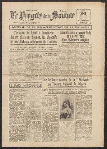 Le Progrès de la Somme, numéro 22975, 20 mai 1943