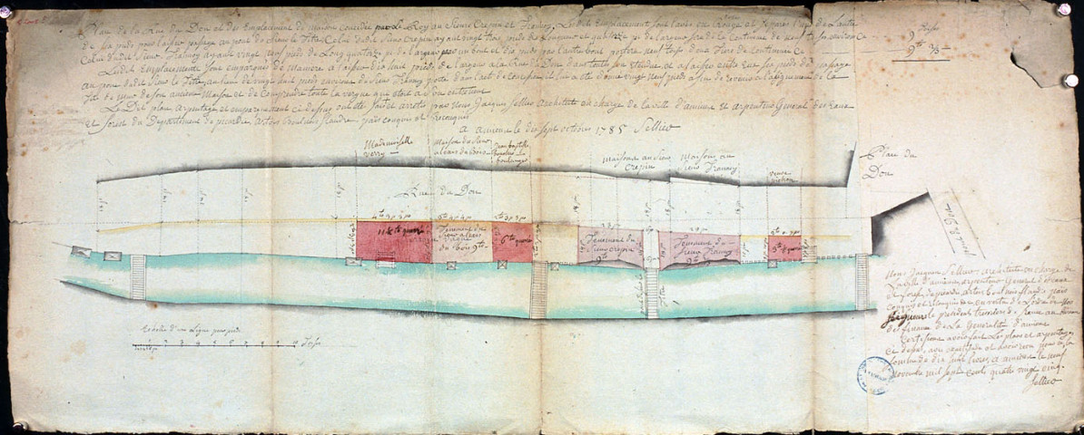 Plan de la rue du Don et des emplacement de maison concédée par le roy aux sieurs Crépin et Frannoy