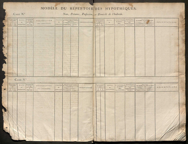 Répertoire des formalités hypothécaires, du 16 messidor an 10 au 16 messidor an 10, registre n° 023 (Péronne)