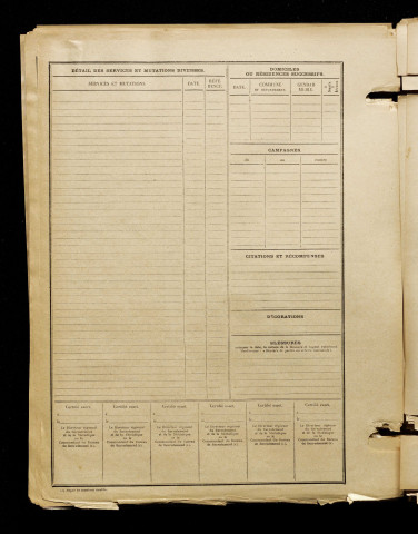 Legrand, Henri Jean Marie Louis, né le 02 mars 1891 à Paris 3e Arrondissement (Paris), classe 1911, matricule n° 1139, Bureau de recrutement de Péronne